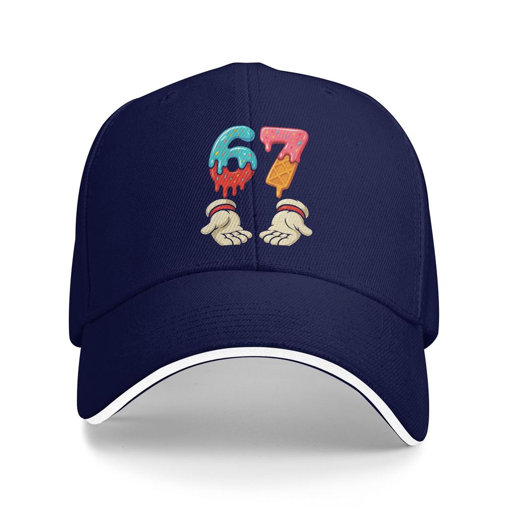 Six Seven 6 7 Meme Funny Christmas Ice Cream Drip Xmas Santa Baseball Cap Adjustable Hip Hop Hats Men Trendy Print Baseball Caps
