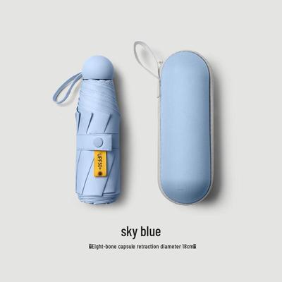 Kompakt UV-skyddande miniparaply med svart beläggning