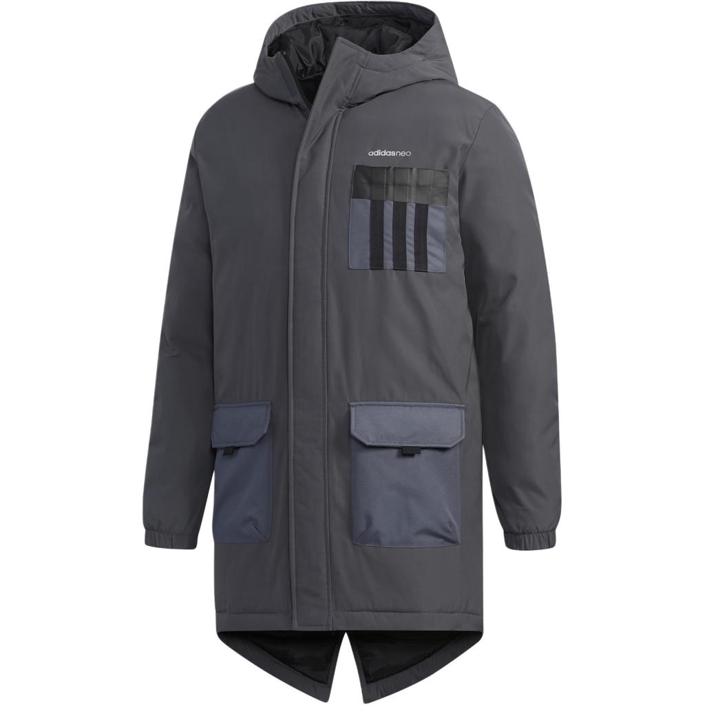 Adidas Neo M Cs Fill Parka Hooded Sports Casual Cotton Jacket Winter Men Jacket Light-Gray EI4394