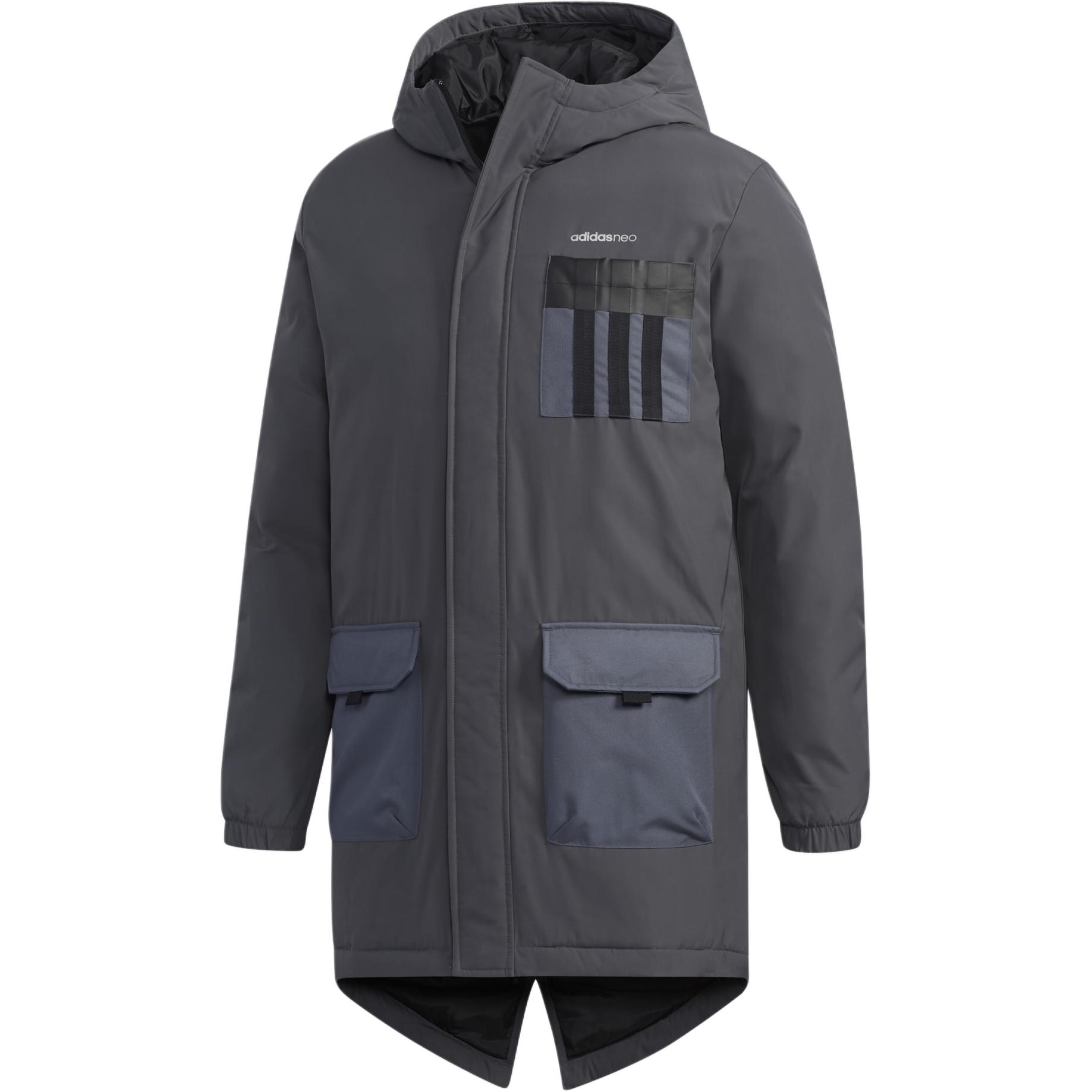 

Adidas Neo M Cs Fill Parka Спортивная повседневная хлопковая куртка с капюшоном Зимняя мужская куртка светло-серого цвета EI4394 L