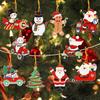 5/8/10PCS Christmas Tree Pendant Diamond Painting Pendant Xmas Tree Decoration Hanging Ornament Keychain Pendants DIY Xmas Gifts