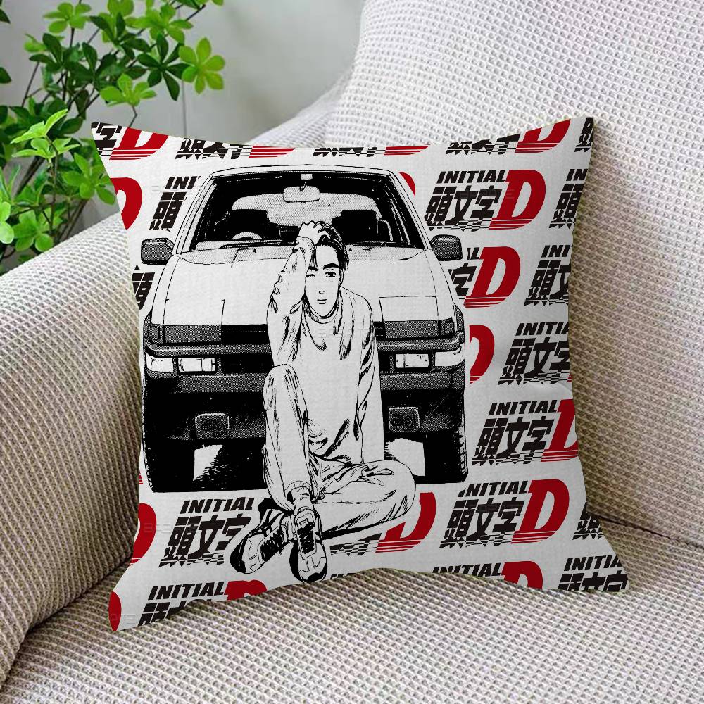 Initial D Fujiwara Tofu Shop Personalized Picture Text Home Decorative Pillows Household Gifts 45x45cm