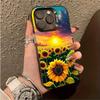 Creative Pattern Sunflower Flower Phone Case for iPhone 16 15 14 13 12 11 Pro/ Max/Plus Anti-fingerprint Shock-proof Rear Cover
