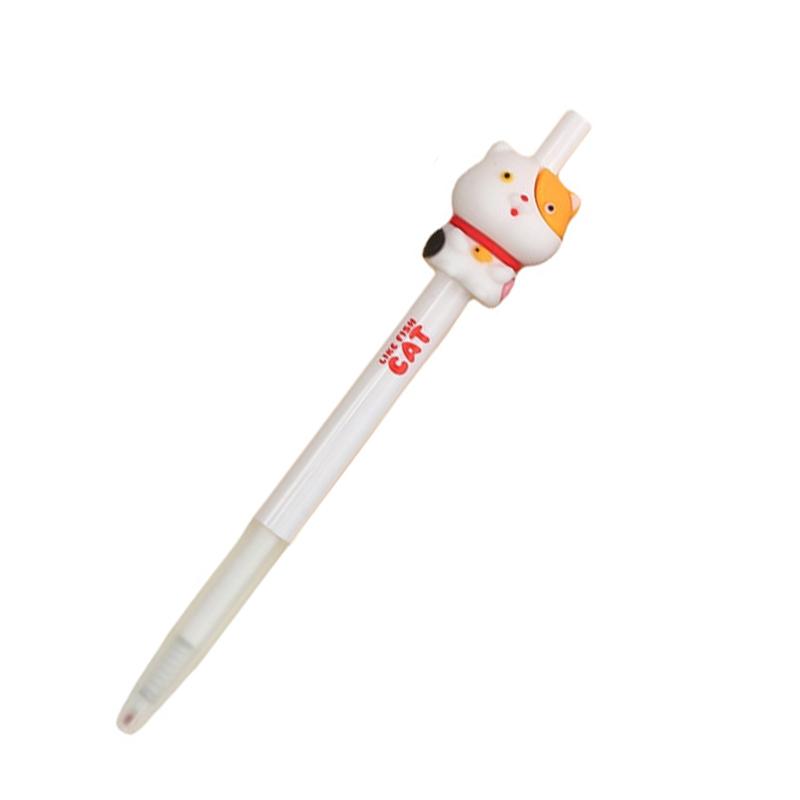 

1 шт. канцелярские принадлежности милый счастливый кот питомец мультфильм гелевая ручка школьные модные офисные принадлежности ручка Ink Color:Black