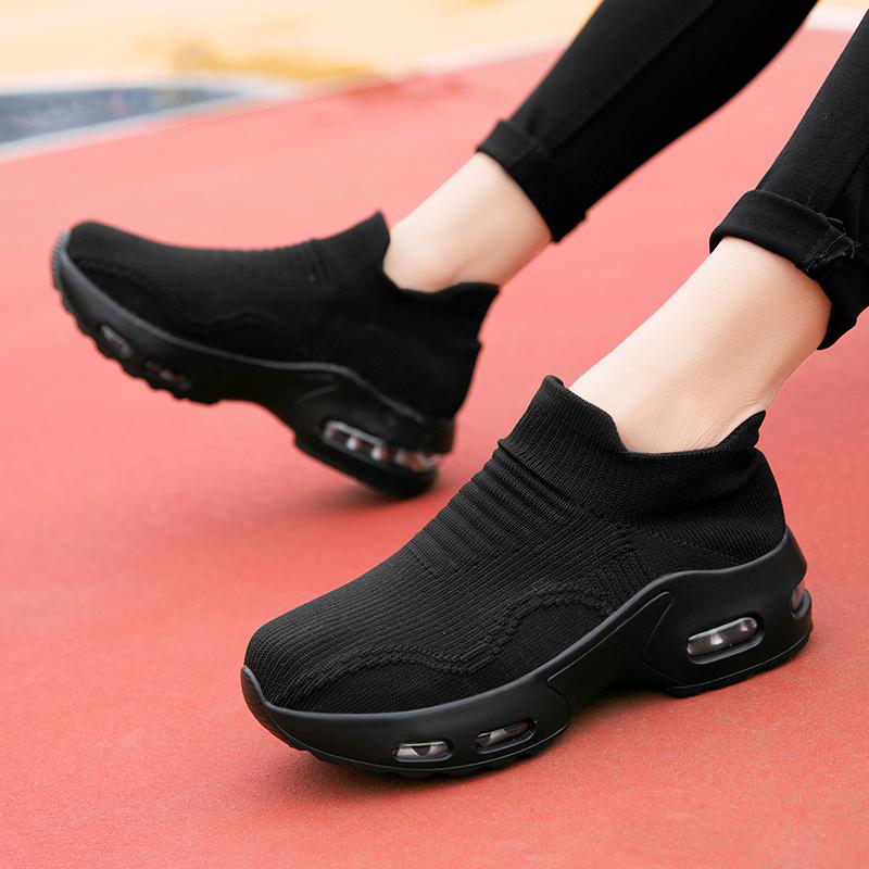 Women Slip on Walking Shoes Women Black Red Blue Grey Sneakers Elevator Platform Socks Shoes Women's Orthopedic Casual Shoes Plus Size 42 43