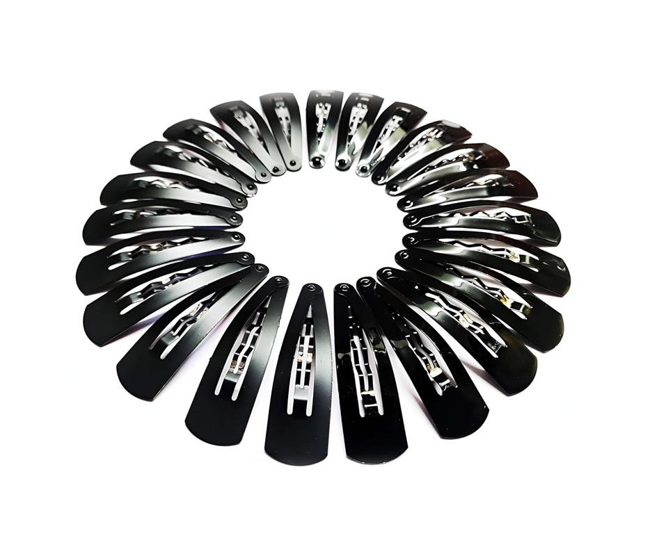 

TreegoArt Glossy Balck Women Metal Snap Hair Tic Tac Stylish Clip/Juda Clip For Women s And Girls - Pack Of 24 Pieces