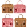 House shape Rattan Basket Rattan Picnic Basket Woven Storage Vintage Wedding Favors with Lid Creative Rustic Decor Organizer