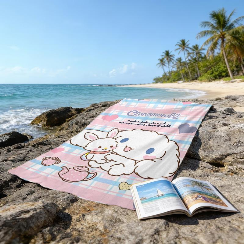 1pc Sanrio6 Beach Towel, Beach and Seaside Swimming Pool Equipment, Fashion Pattern, Rectangular, Travel Essentials