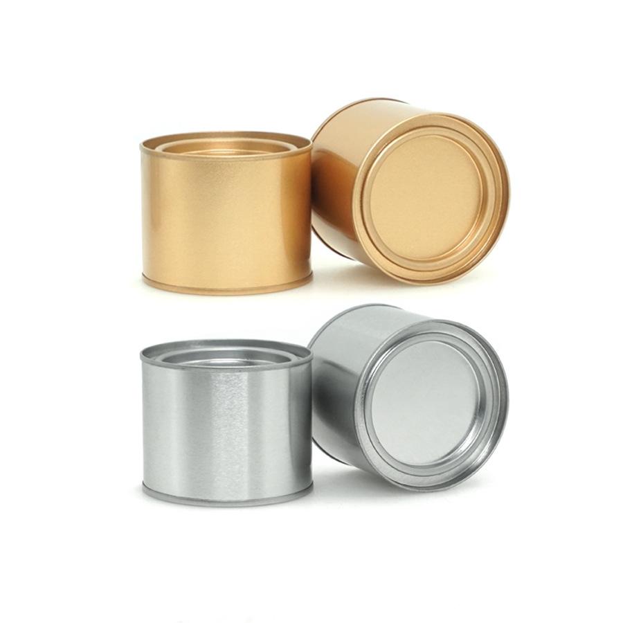 4Pcs/Set Portable Multipurpose Round Mini Seal Metal Tea Can Tinplate Stretch Candle Can Canisters Candy Jar Aromatherapy Box