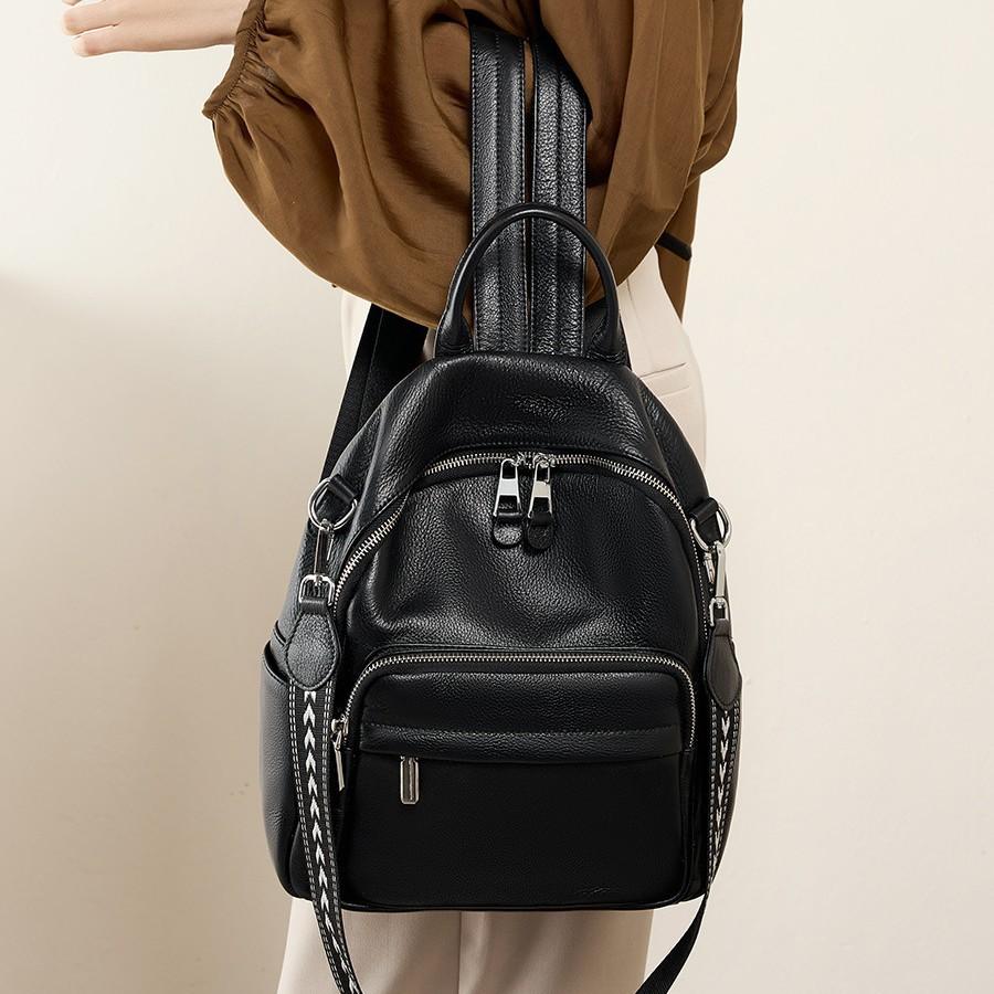 Large Capacity Commuter Women's Bag 2025 New Versatile Backpack Top Layer Cowhide Soft Leather Travel Backpack Genuine Leather Women's Bag