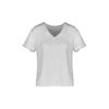 Women Summer Loose V Neck White Lace Short Sleeve Blouse Shirt