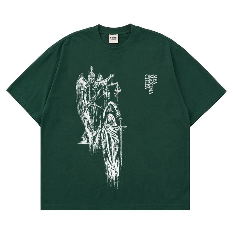 Mens TShirt Atrium Black Graphic 100 Cotton Printed Oversized Vintage Short Sleeve Tees Tops Y2k Streetwear Korean Clothes