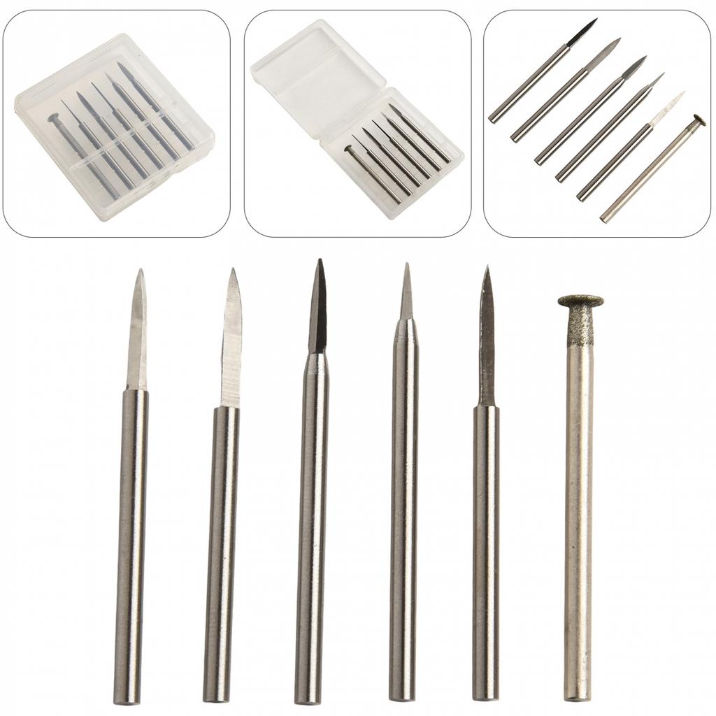 For Rotary Tool Compatible Complete 6Pcs Wood Carving Drill Bit Collection