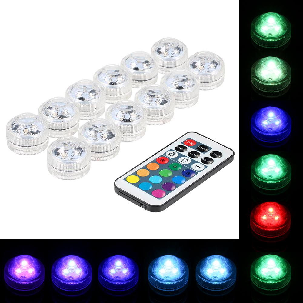 Mini LEDs RGB Submersible Light Colorful Lamp Underwater Candle Light IP68 Water Resistance with