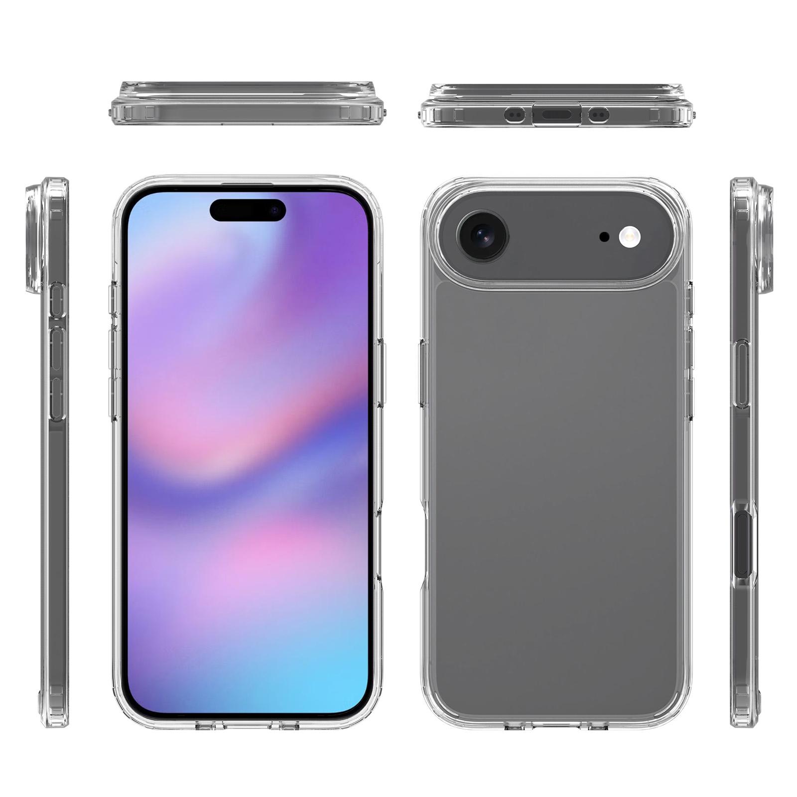

For iPhone 17 Air Clear Case TPU+Acrylic Shockproof Phone Back Cover As Shown A