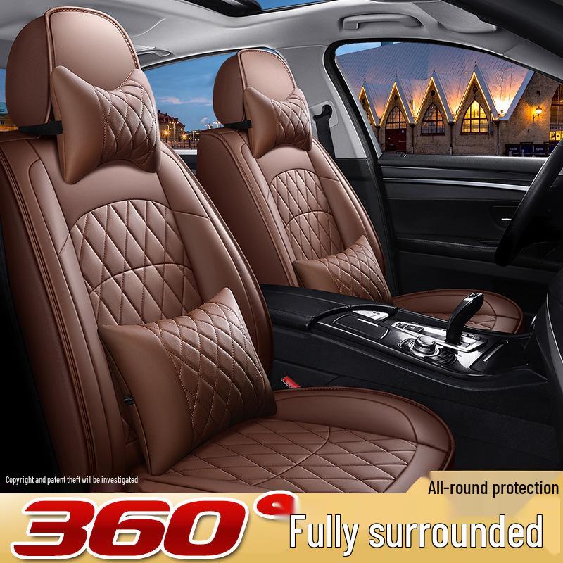 3D Full Surround Leather Car Seat Cover for Sedan - All-Season Cushion
