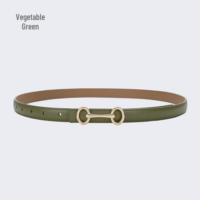 Damen Einfacher Echtleder Mode Gürtel - Vielseitig für Jeans, Hosen und Kleider