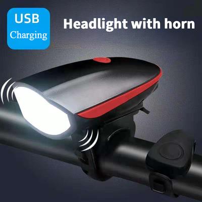Bicycle Light Rechargeable Horn Headlight Mountain Bike Electronic Horn Bell Outdoor Cycling Lights