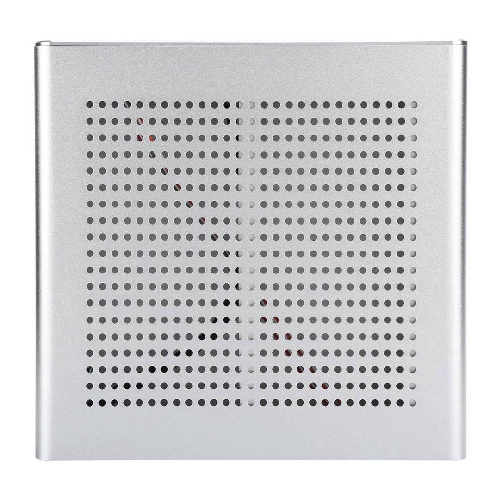 G60S HTPC Gehäuse Vollaluminium ATX Netzteil ITX Gehäuse für Desktop Computer(Silber USB 2.0)
