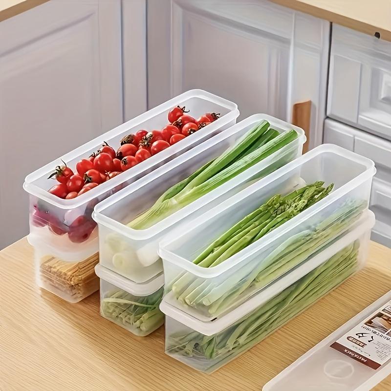 Rectangular Food Storage Containers Refrigerator Cilantro Scallion Storage Box Kitchen Noodles Eggs Vegetable Organizer Boxes
