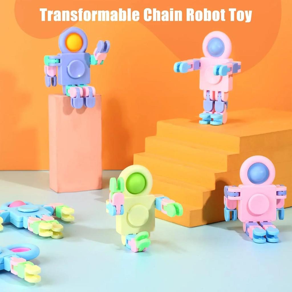 Robot Fidget Spinners For Kids Transformable Fingertip Gyro Chain Toy Deformable Diy Stress Relief Fidget Sensory Toys Adults