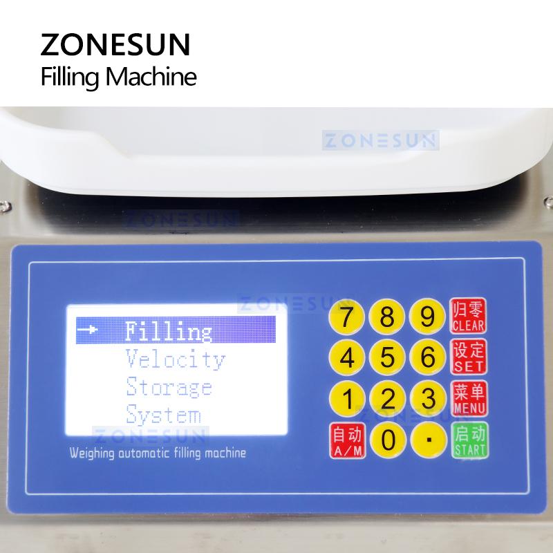 ZONESUN ZS-M1080S Semi-automatic Diaphragm Pump Liquid Weighing Filling Machine