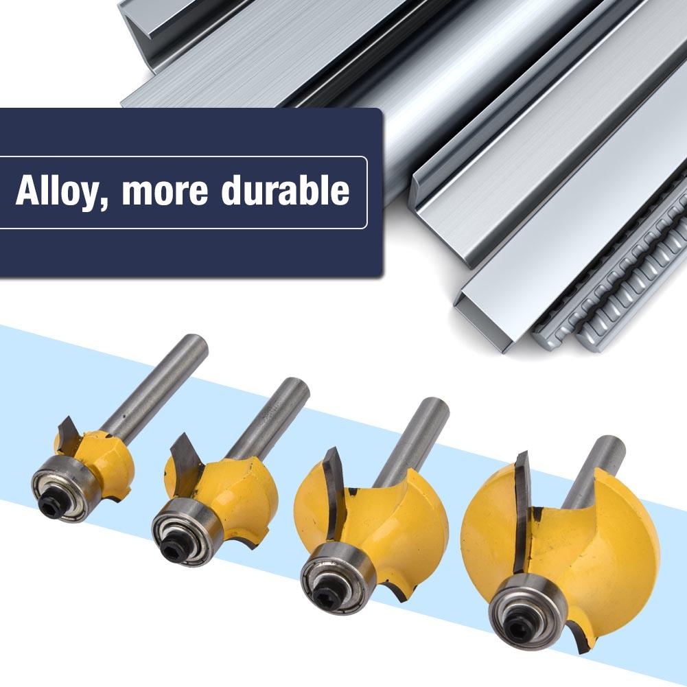 4 szt. 12",38",14",18" Stopowe Frezarskie Frezujące Krawędziowe Zestaw Frezów Routerowych do Obróbki Drewna