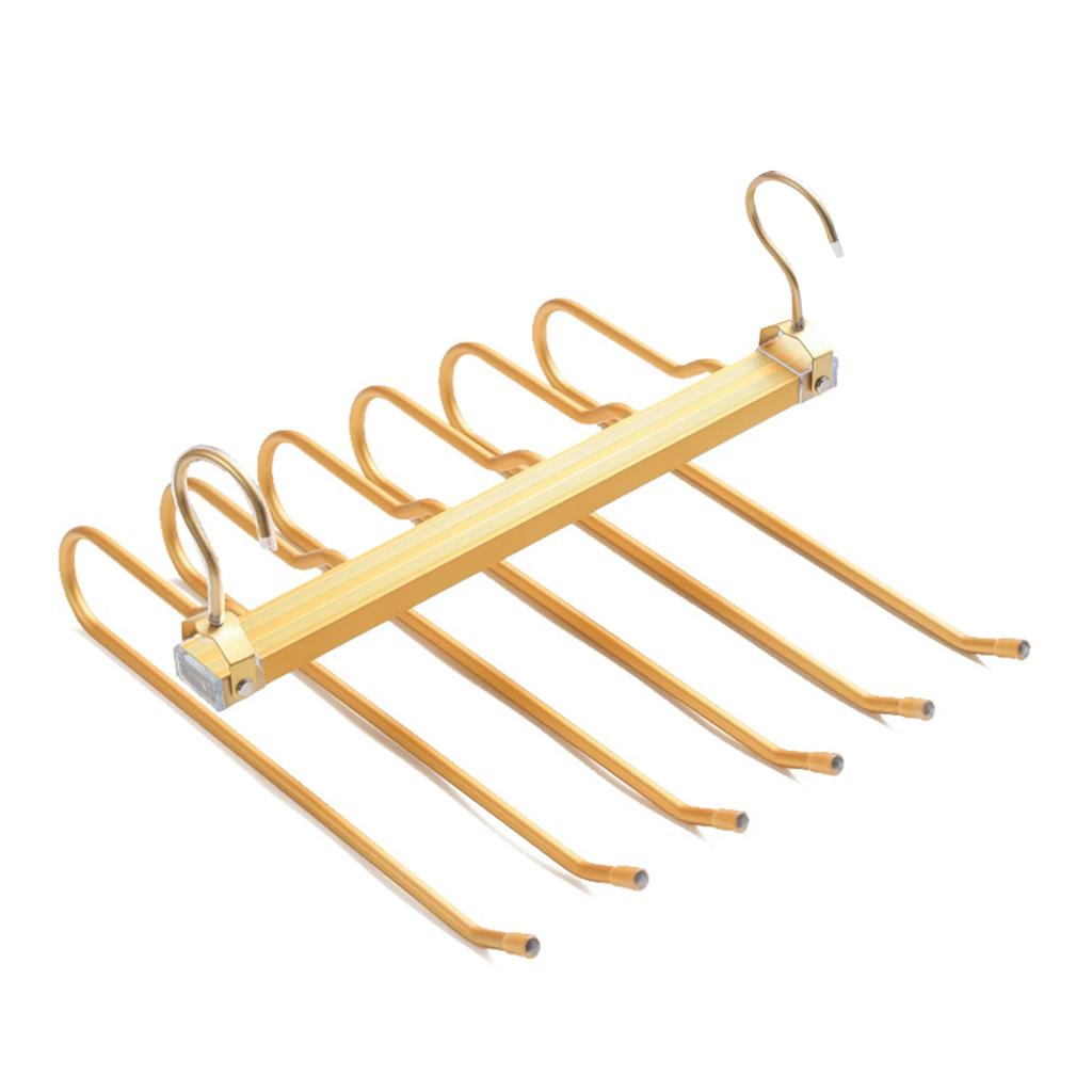 6 in 1 Magic Pants Hanger,Multi-function Storage Holder for Home Travel,Multi Layer Aluminium Pants Rack with 360 Rotatable Hook