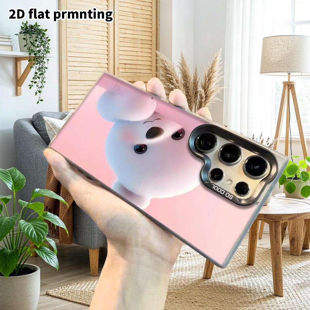 Phone Case: 2D Flat Samsung Galaxy A34 A35 M05 M06 S20 S22 S21 FE Plus 5G Protective Case, Couples Style, Little Bear Hiding Behind a Pole, Christmas 