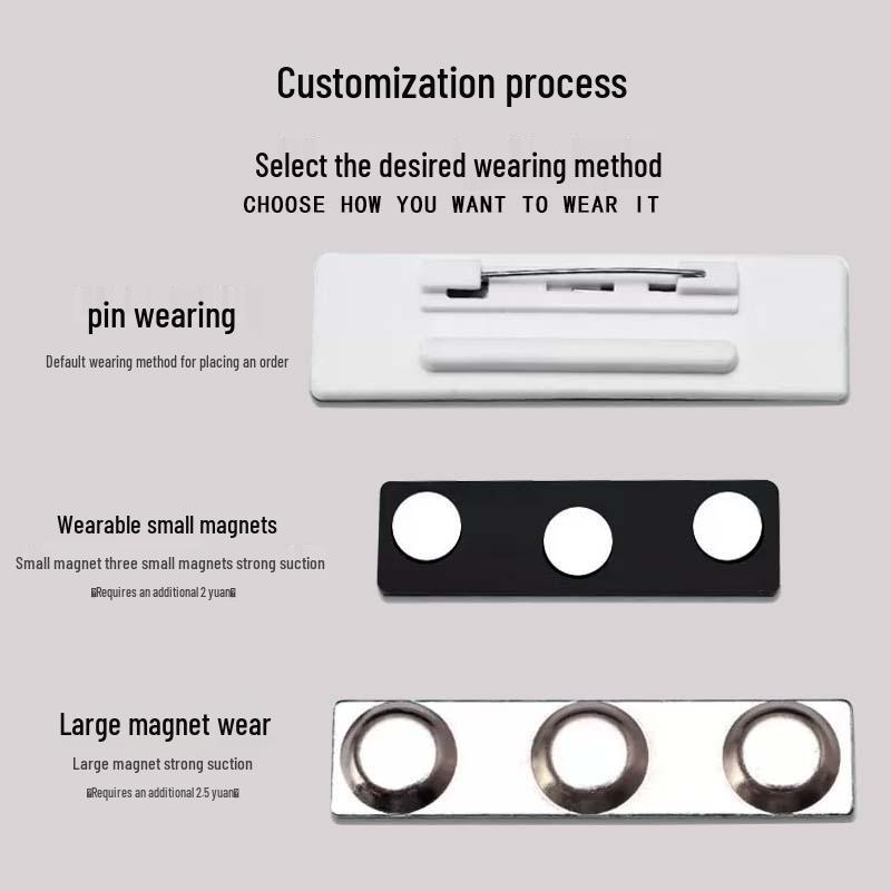 Custom Stainless Steel Name Badge & Magnet ID Card for Employees