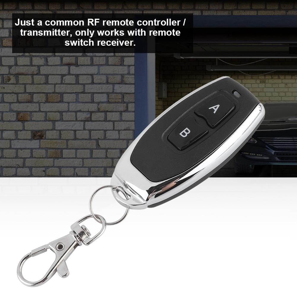 433MHz AB Buttons Matal RF Wireless Transmitter Learning Code Remote Control