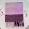 Scarf New imitation cashmere color plaid scarf female Korean version autumn and winter plaid scarf fringed shawl scarf