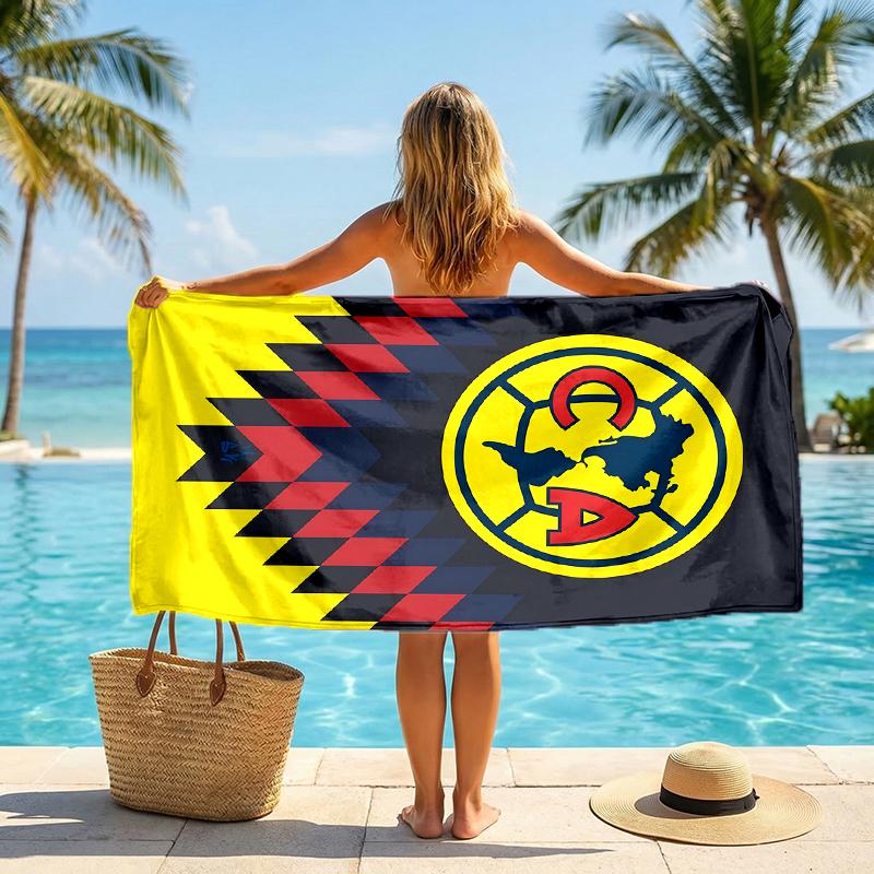 Club Amrica Fashion Beach Towel: Ideal for Summer Adventures Soft, Absorbent and Quick Drying Suitable for Swimming and Bathing