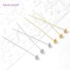 18K Gold Plated Flowers Head Pins For Jewelry,Brass Pins For Jewelry Making,Supplies For Jewelry,DIY Earrings Making Accessories