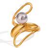 Anello Moderno Minimalista Vuoto Linea Irregolare Misura Flessibile Accessorio in Acciaio Inossidabile Per Occasioni Casual O Formali