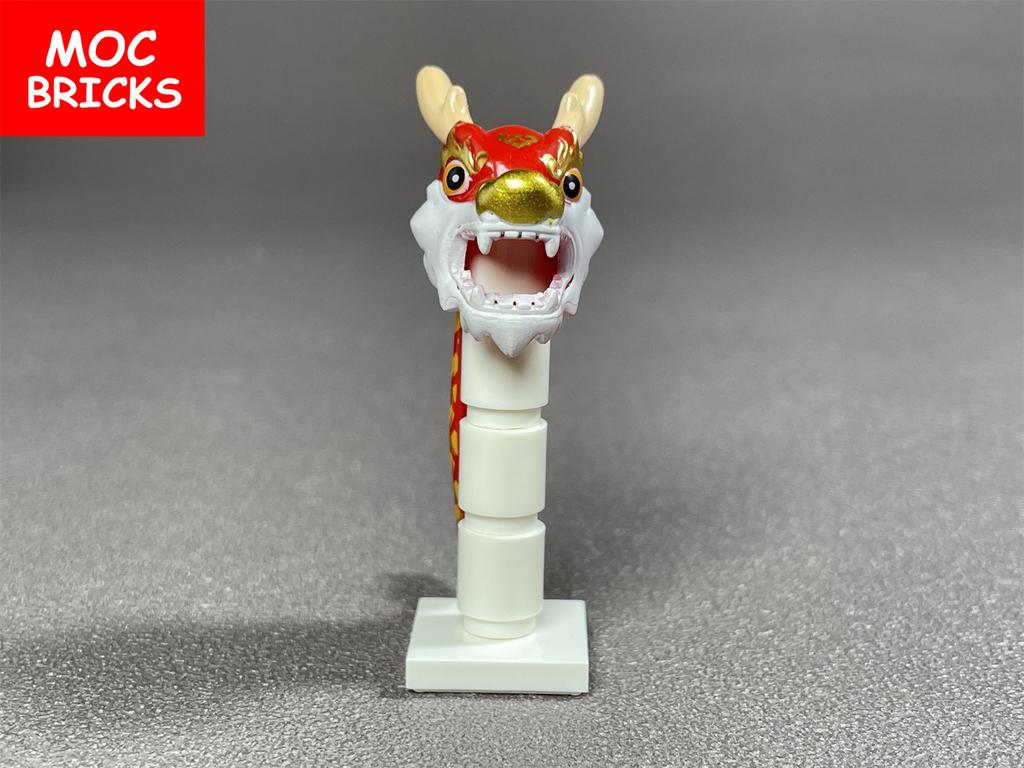 MOC Bausteine Chinesische Kultur Drachentanz Loong Frohes Neues Jahr Frühlingsfest Geschenk Figur Spielzeug Modell Stadt Bausteine