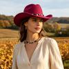 Woolen Western Cowboy Hat Panama Top Hat Casual Topper Hat  Costume Accessories