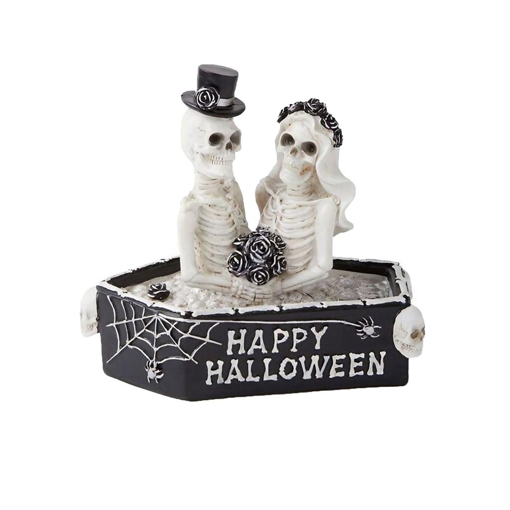 Coffin Skeleton Couple Home Furnishings Gothic Decoration Resin Crafts Funny Atmosphere