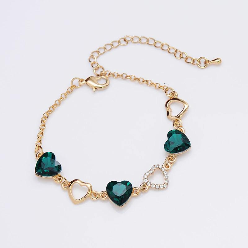 Trendy Heart-shaped Interlocking Rings Bracelet for Women