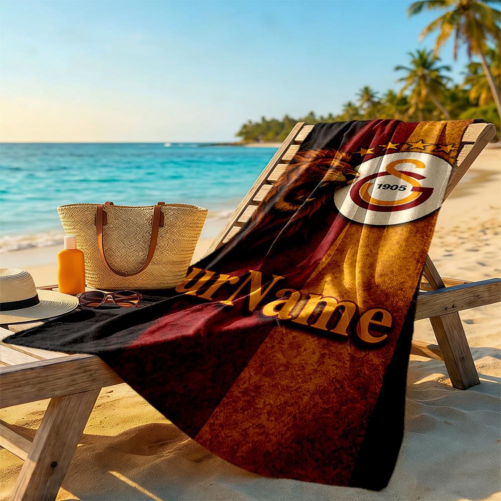 Galatasaray Customize Text Beach Towel High Absorbency Quickdry Suitable For Swimming Gym Camping Yoga Vacation