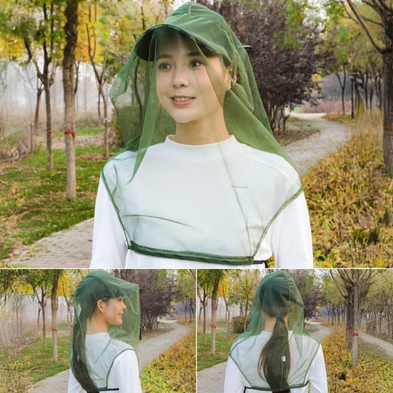 Hat Mesh Net Anti Mosquito Insect Bee Net Head Face Neck Hat Cover Net Summer Fishing Cap Mesh Protect from Mosquitoes for Hunters Hikers Campers