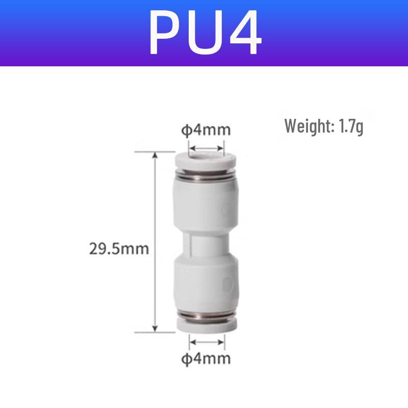 

Yadake Pneumatic PU Air Hose Quick Connectors: Straight Equal Diameter Plug for PU4/6/8/10