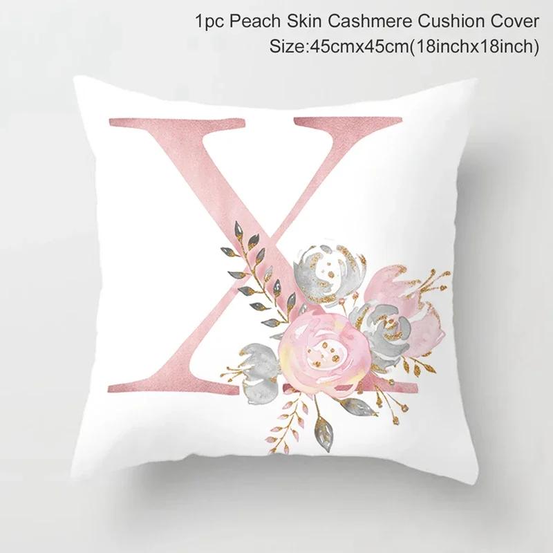 45X45Cm Pink Letter Cushion Pillowcase Decorative Sofa 40X40Cm Pillow Cases Autumn Decoration