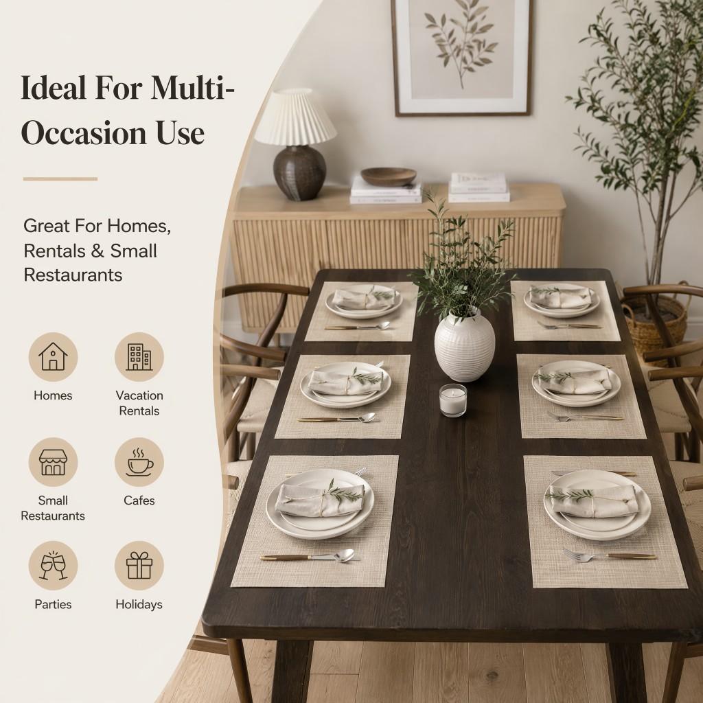 8PCS square simple PVC tableware high-end western restaurant tablecloth placemat linen 30 * 45cm