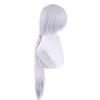 2pcs Sets Anime Chainsaw Man Quanxi Cosplay Silver Long Wig + Eyes Patch Heat-resistant Fiber Hair + Free Wig Cap Halloween Party Role Play