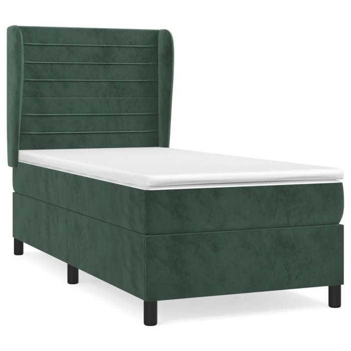 3129252 vidaXL Divan Bed with Mattress Dark Green 90x200 Cm