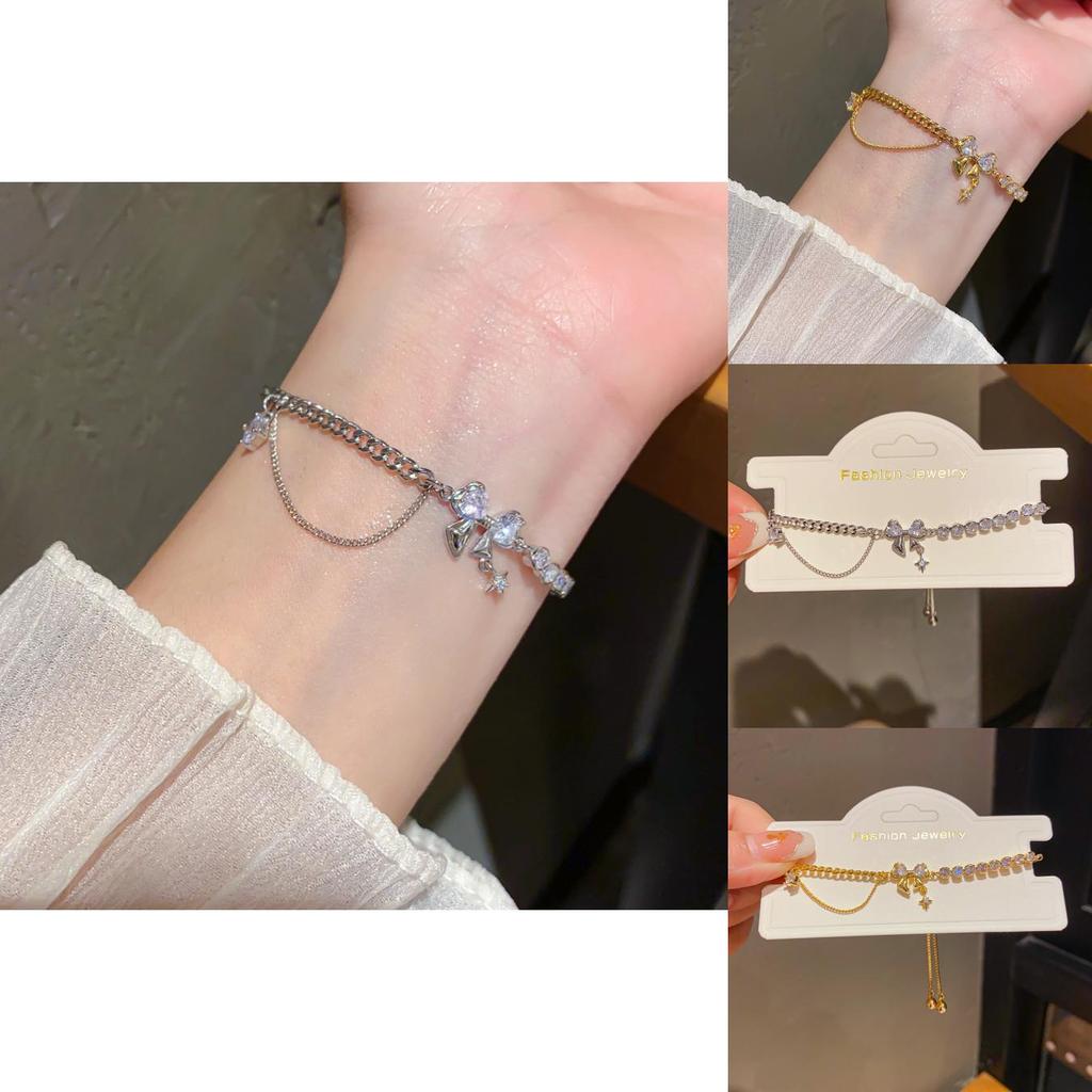 Butterfly Bow Bracelet With Plating And Zirconia For Fashionable Women