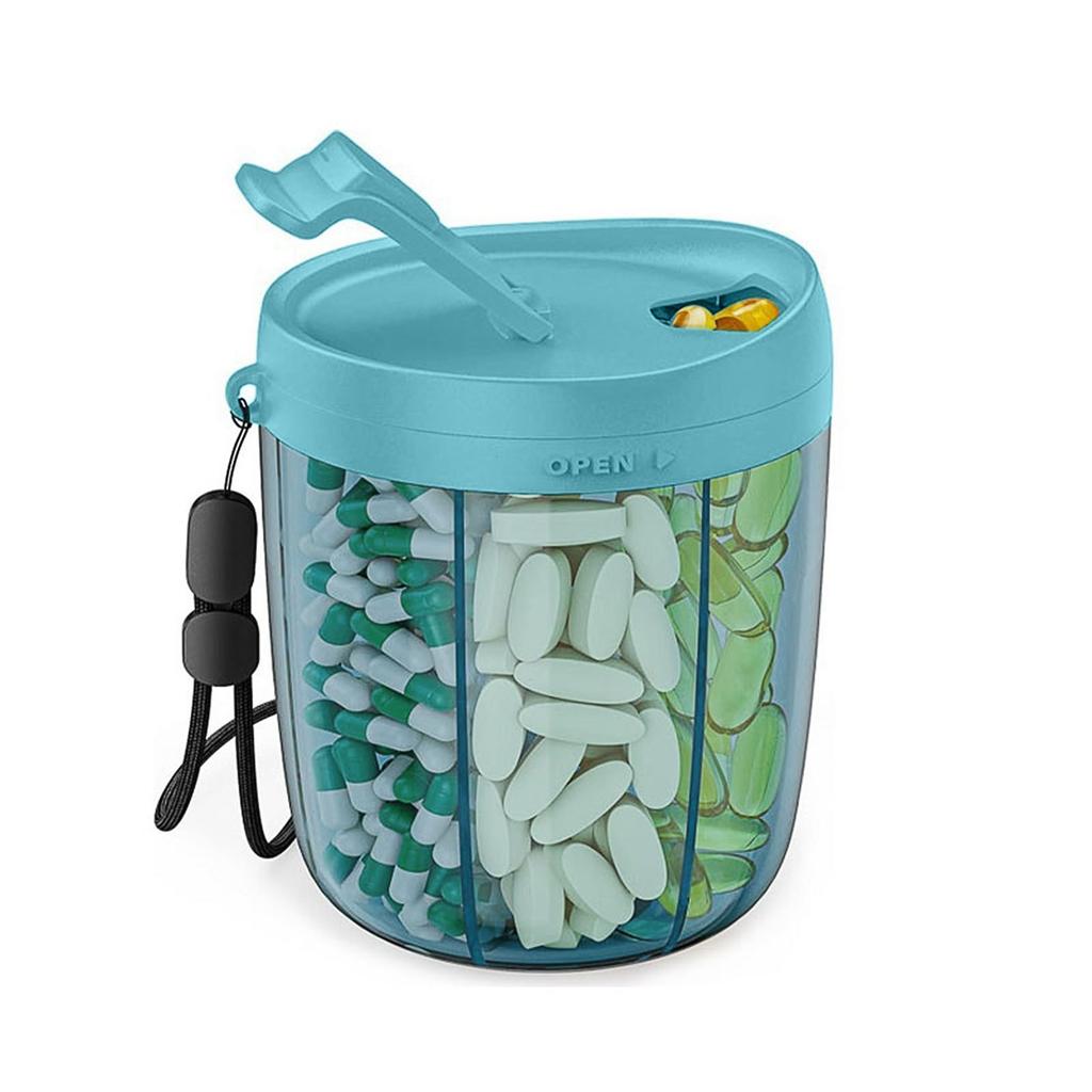 Cute Dispenser With 7 Large Compartments, Portable Bottle Organizer With Wide Opening For Easy Use, Anti-Mix Organizer For Travel, BPA-Free