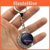 Stunning Zodiac Starry Night Keychain With Luminous Time Gem Moon Pendant