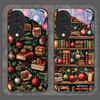 Cute Bookshelf Christmas Print Tempered Glass Phone Case for Huawei Honor 200 Lite 100 300 Pro 90 80 GT 70 Magic 7 6 X8 X9 Cover